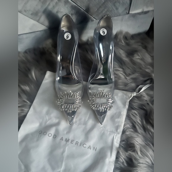 GOOD AMERICAN CINDER-F*CKING-RELLA JEWELED CLEAR PUMP NWOB - Picture 9 of 17